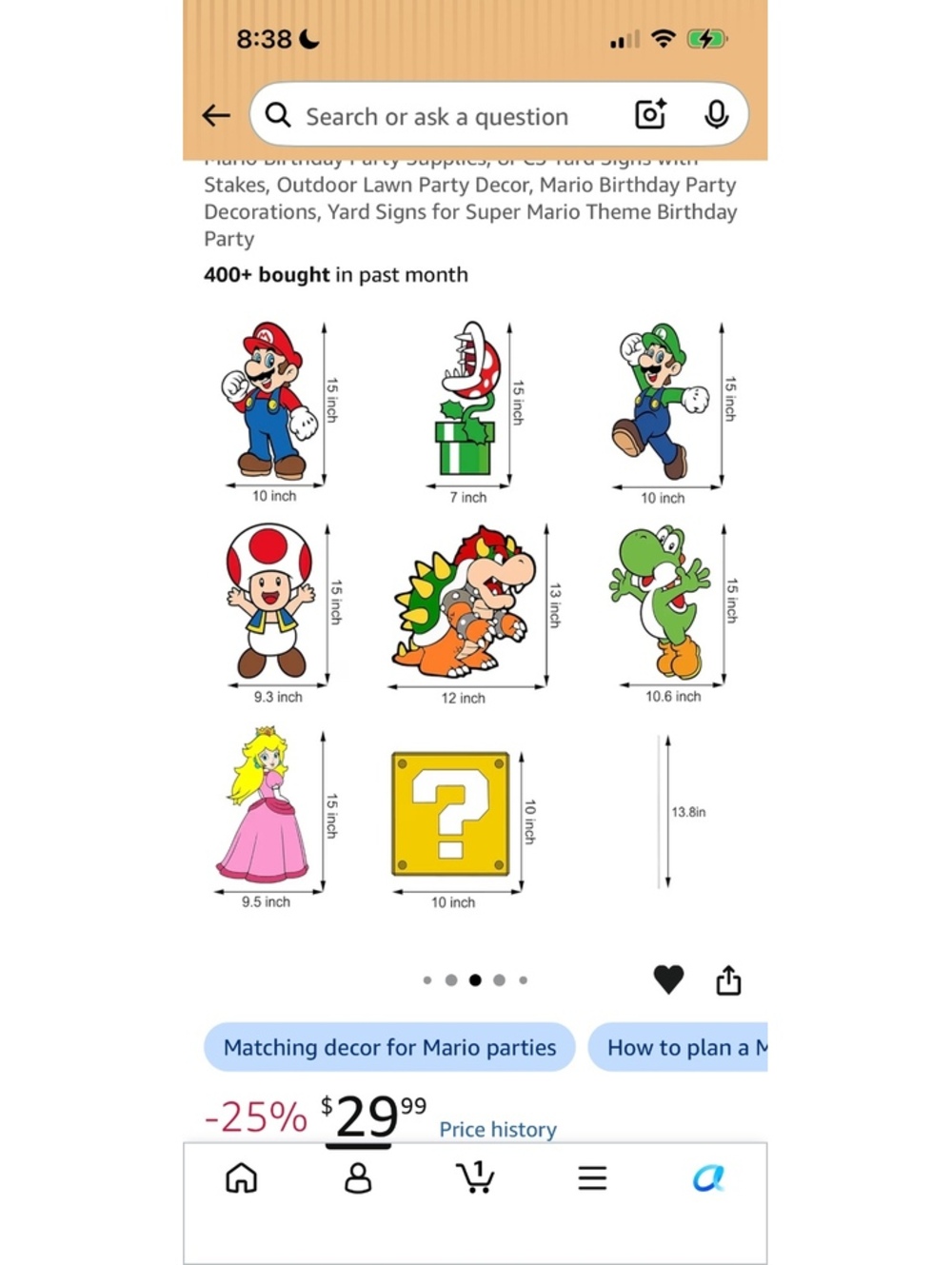 Mario Brothers Party Decor